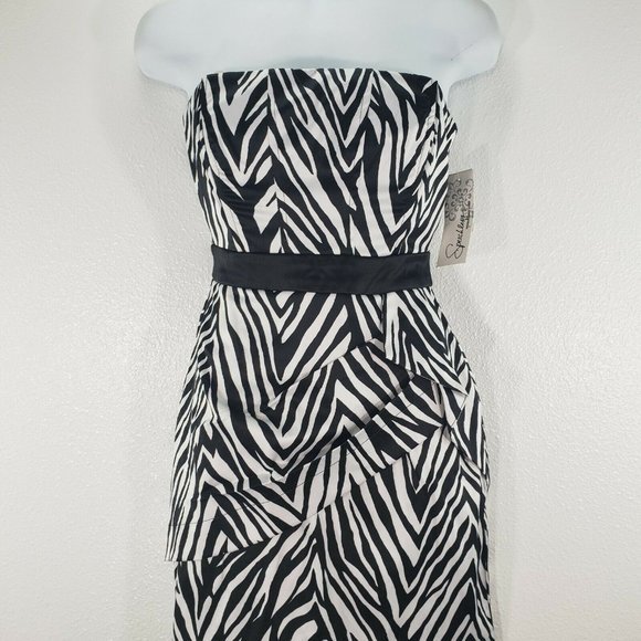 Speechless Dress Size 5 Sheath Peplum Zebra Print - Picture 5 of 8